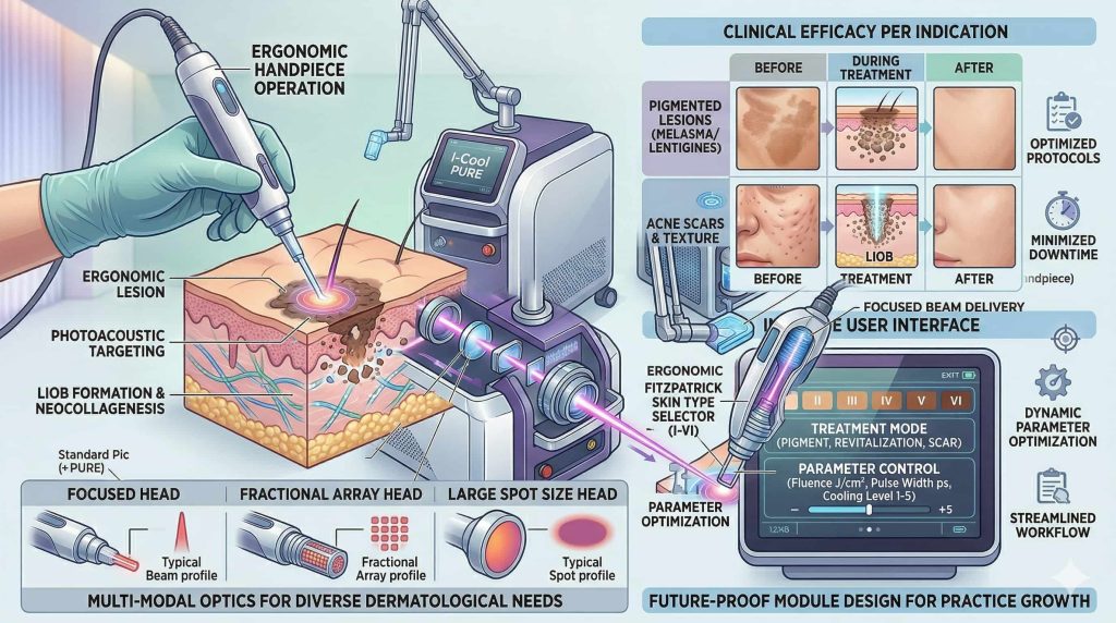 The Technical Anatomy of the I-Cool Pico PURE: Next-Generation Picosecond Technology for Dermatology Practices 2 The Technical Anatomy of the I-Cool Pico PURE: Next-Generation Picosecond Technology for Dermatology Practices | Cocoon Laser | Advanced I Cool Pico Laser System for Dermatology and Practice Growth