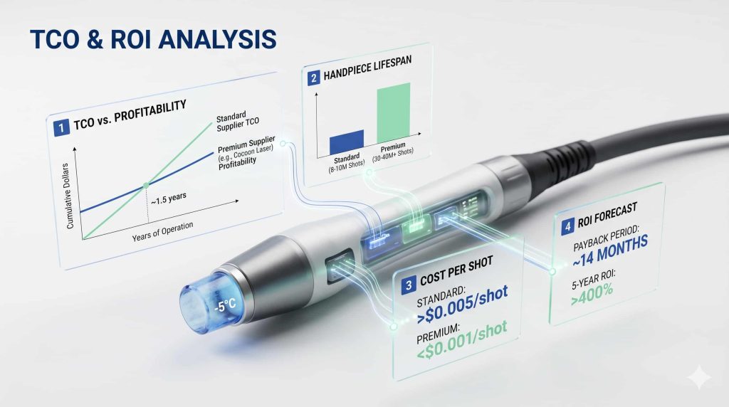 The Definitive Buyer’s Guide to Commercial Diode Laser Hair Removal Machines: Engineering, Efficacy, and ROI | Cocoon Laser | In Article Illustration 2 Data Driven TCO and ROI