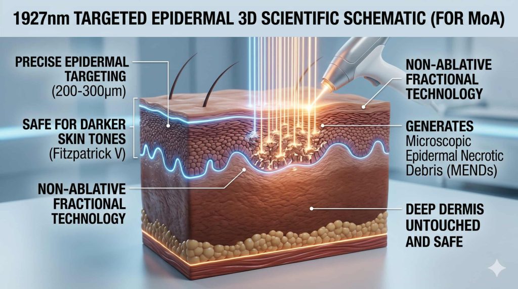 Addressing Melasma: Why the 1927nm Wavelength is Safer for Pigmentation in Skin Types IV-VI | Cocoon Laser | Mechanism of Action