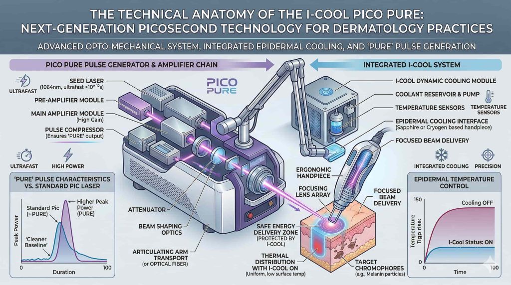 The Technical Anatomy of the I-Cool Pico PURE: Next-Generation Picosecond Technology for Dermatology Practices 1 The Technical Anatomy of the I-Cool Pico PURE: Next-Generation Picosecond Technology for Dermatology Practices | Cocoon Laser | Technical Anatomy I Cool Pico Pure Picosecond Laser 1