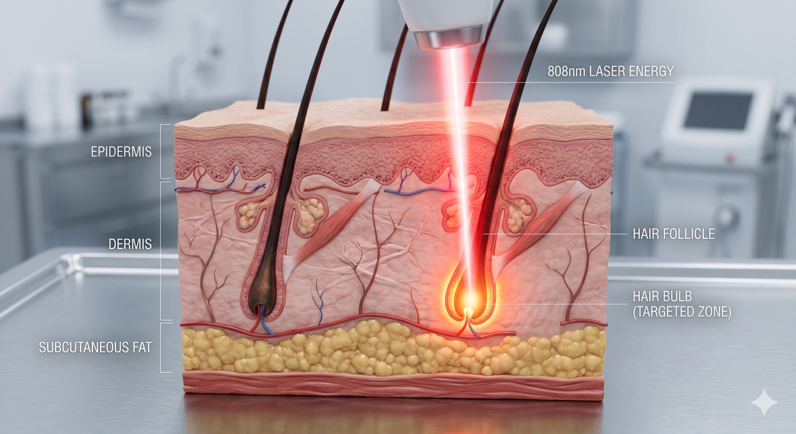 Professional 808nm Diode Laser Hair Removal Machine, Triple Wavelength 755+808+1064nm, Painless ICE Cooling System for Permanent Hair Reduction scenario 3