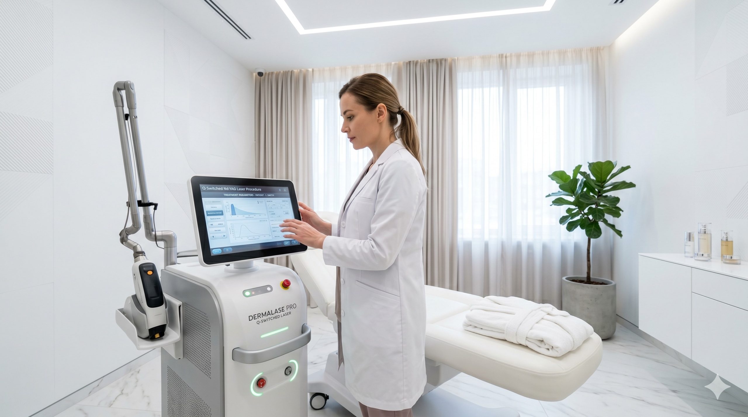 Professional Q-Switched Nd:YAG Laser Machine, Dual Wavelength 1064 & 532 nm, Painless Tattoo Removal & Pigmentation Treatment scenario 2