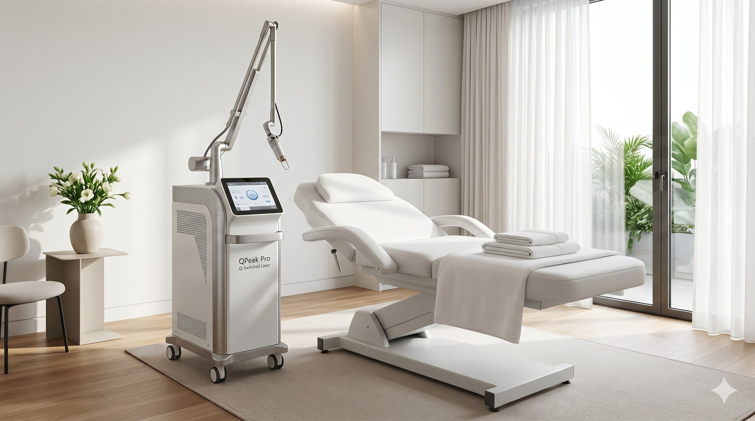 QPeak Pro Q-Switched Laser: 1064/532nm ND:YAG, Painless Pico-Like Speed, High ROI for Clinics scenario 2