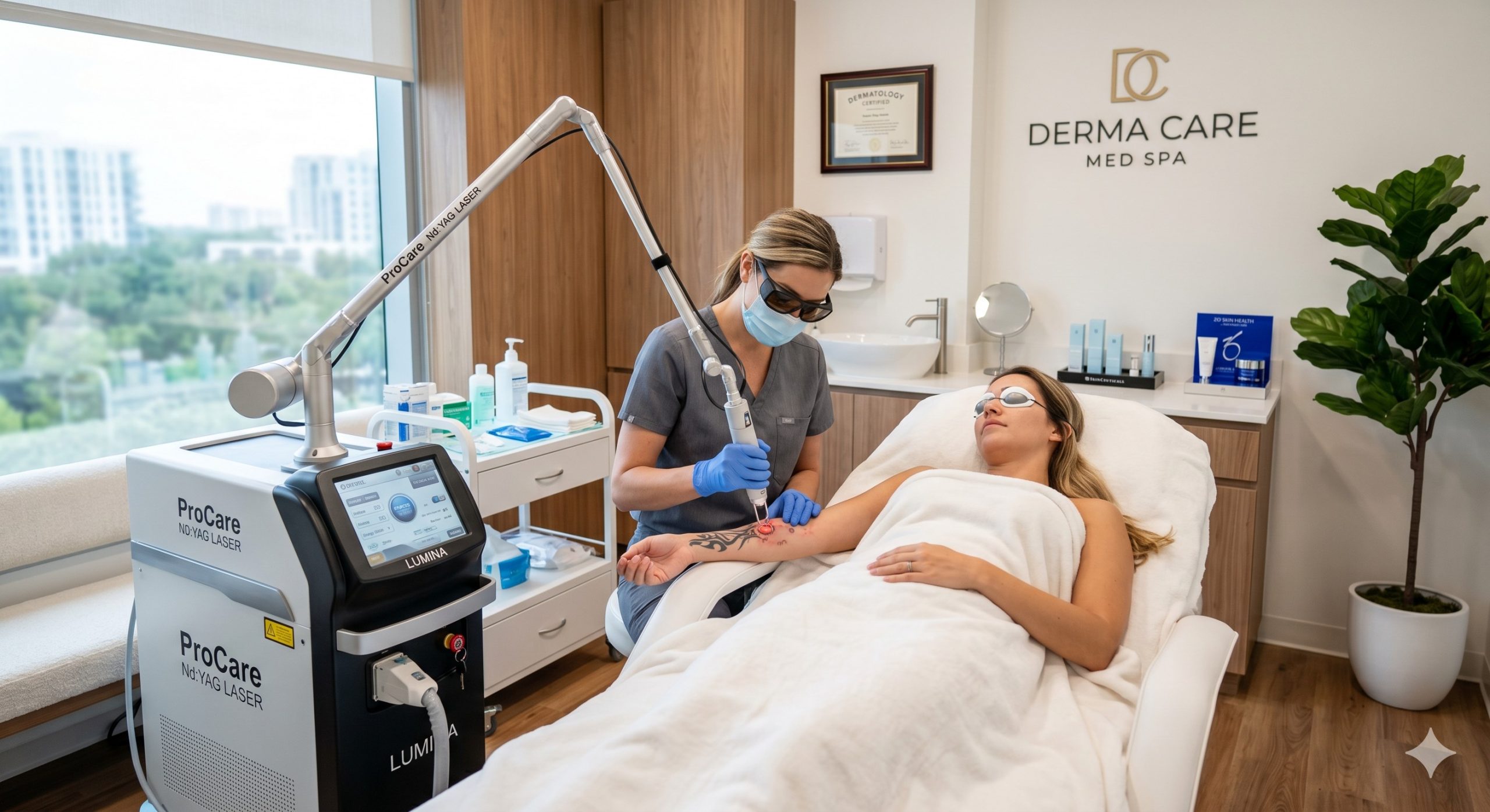 Professional Q-Switched Nd:YAG Laser Tattoo Removal Machine, 1064nm & 532nm, Painless Pico-Like Technology for Clinics scenario 1
