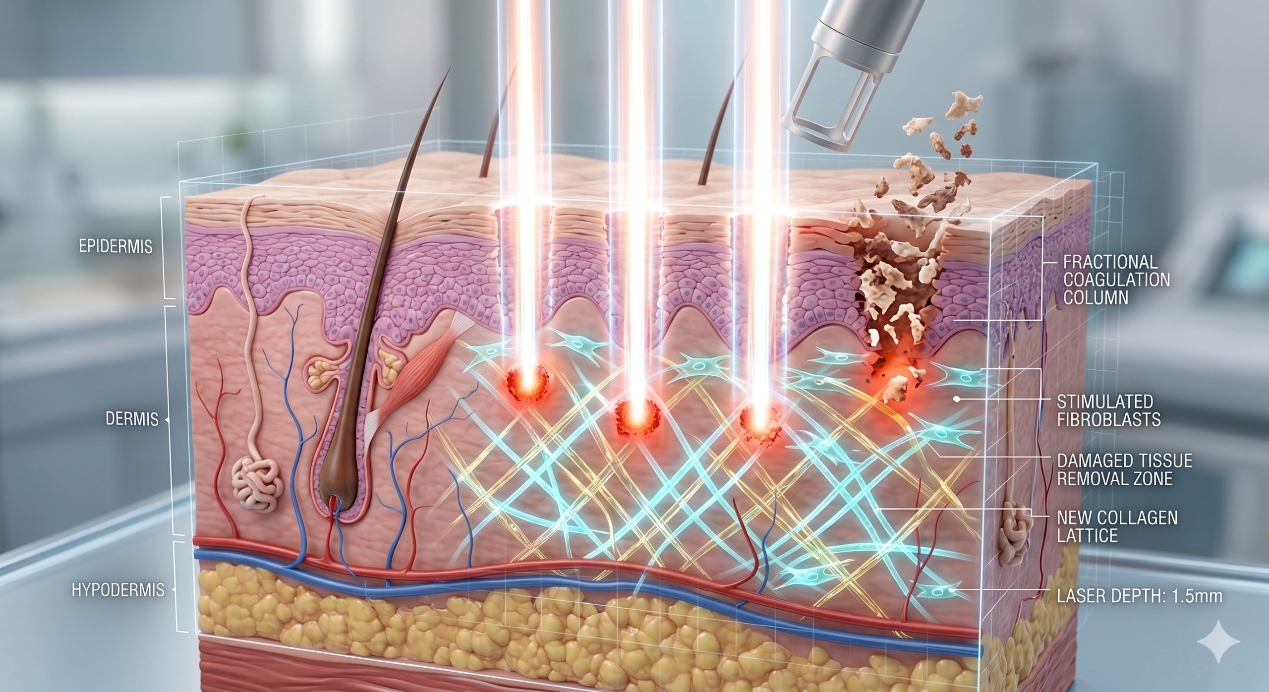Professional Skin Resurfacing Laser Machine, 2940nm Er:YAG & 1064nm Nd:YAG, Fractional Deep Peeling for Wrinkles & Scars 4 Professional Skin Resurfacing Laser Machine, 2940nm Er:YAG & 1064nm Nd:YAG, Fractional Deep Peeling for Wrinkles & Scars scenario 3