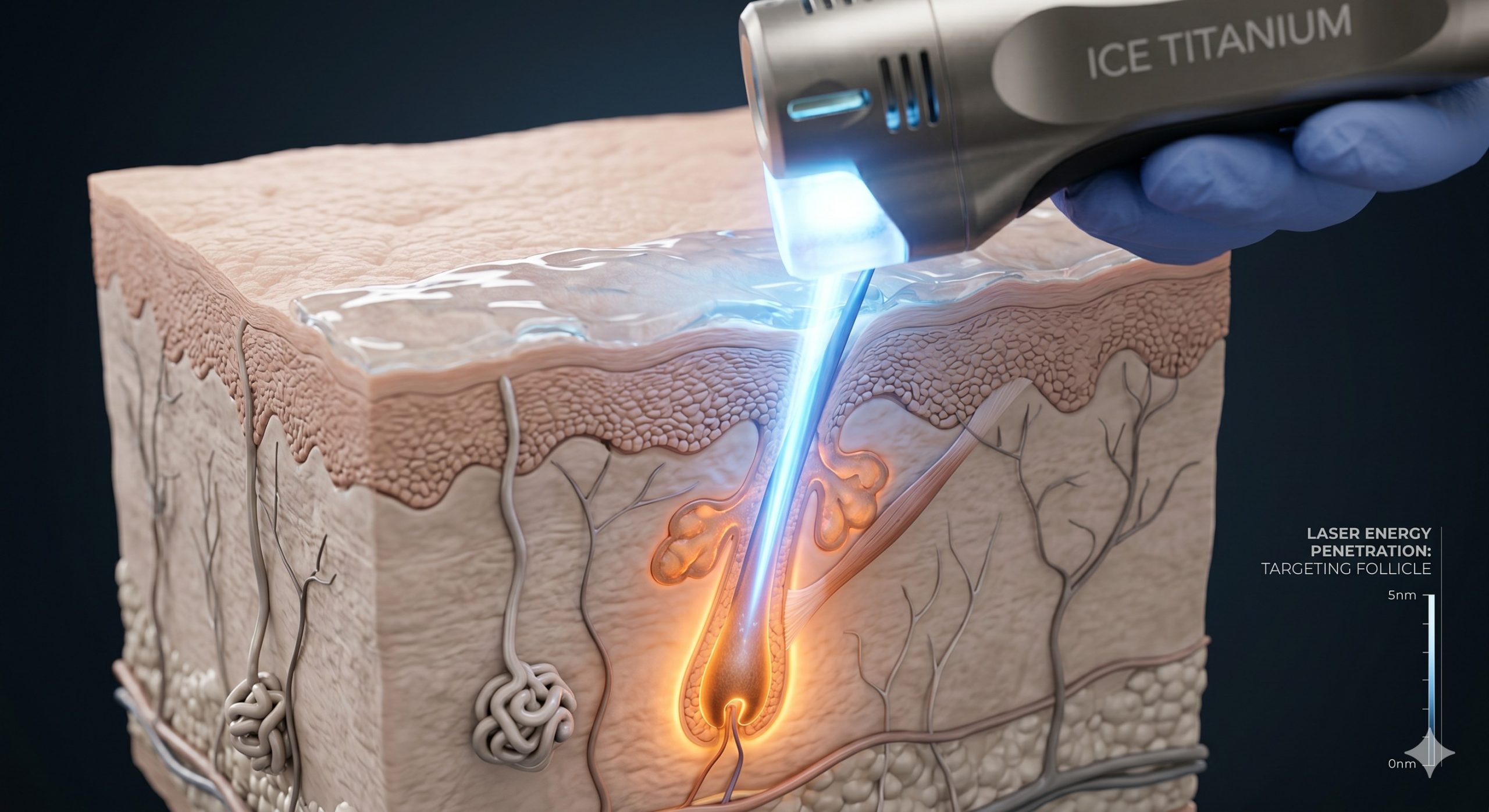 Professional Ice Titanium Laser Hair Removal Console, 3-Wavelength 808nm Diode Laser System, Painless Ice Cooling & Permanent Results scenario 3