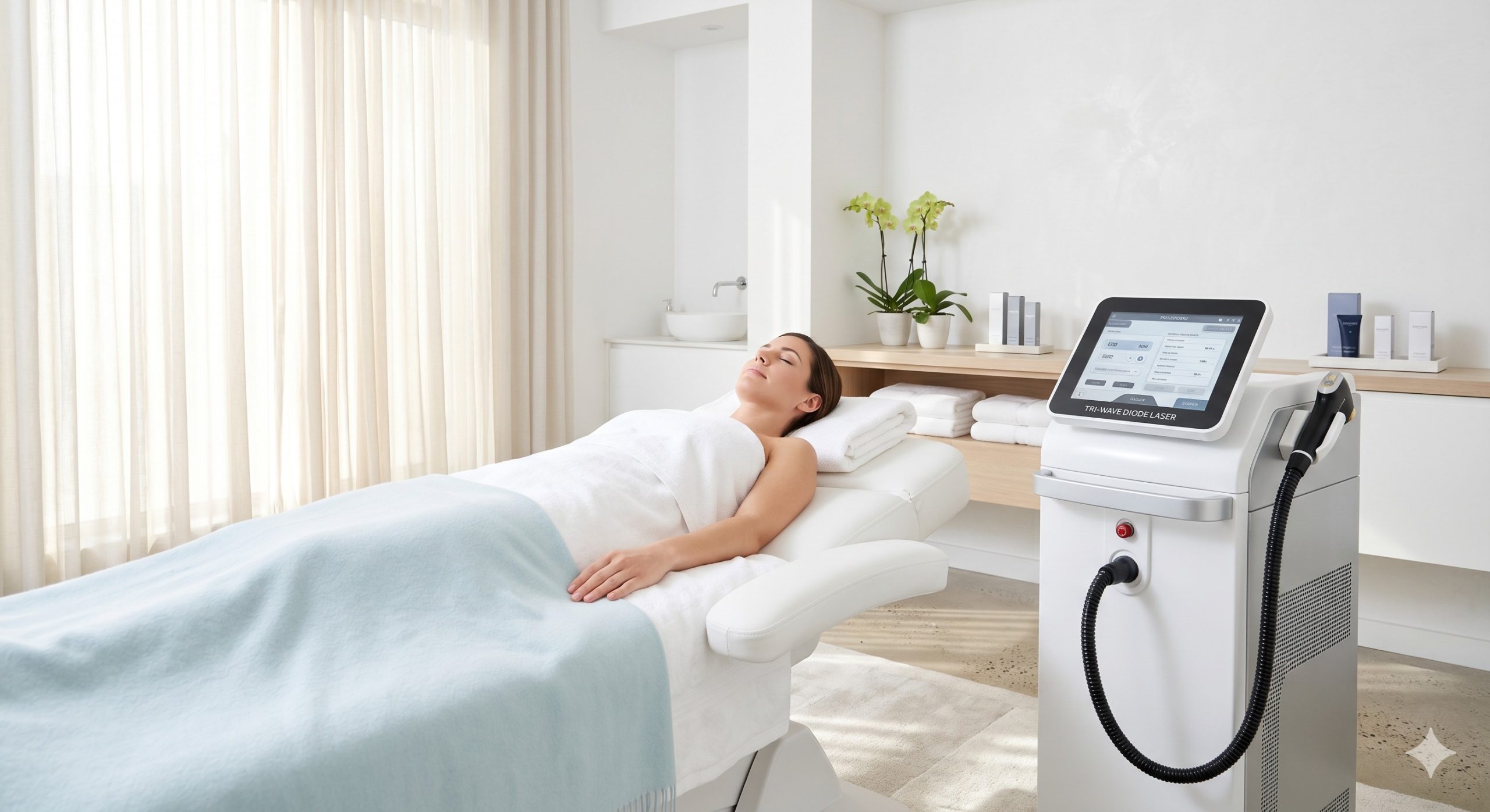 Professional Triple Wavelength Diode Laser Machine (755nm+808nm+1064nm), Pain-Free ICE Cooling for Permanent Hair Removal & Tattoo Clearance scenario 2