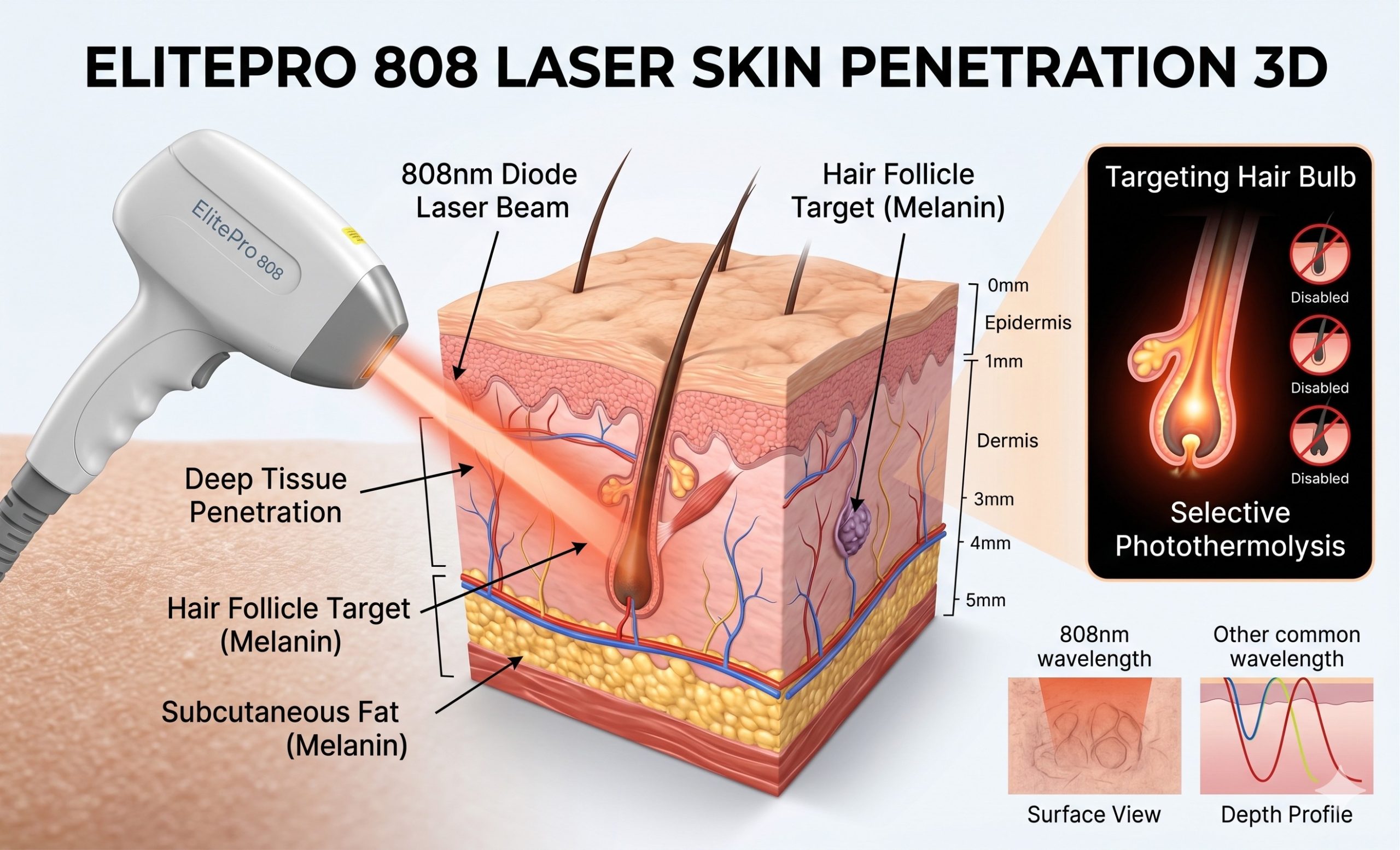 Professional 808nm Tri-Wavelength Diode Laser Machine, Painless ICE Cooling System for Permanent Hair Reduction 4 Professional 808nm Tri-Wavelength Diode Laser Machine, Painless ICE Cooling System for Permanent Hair Reduction scenario 3