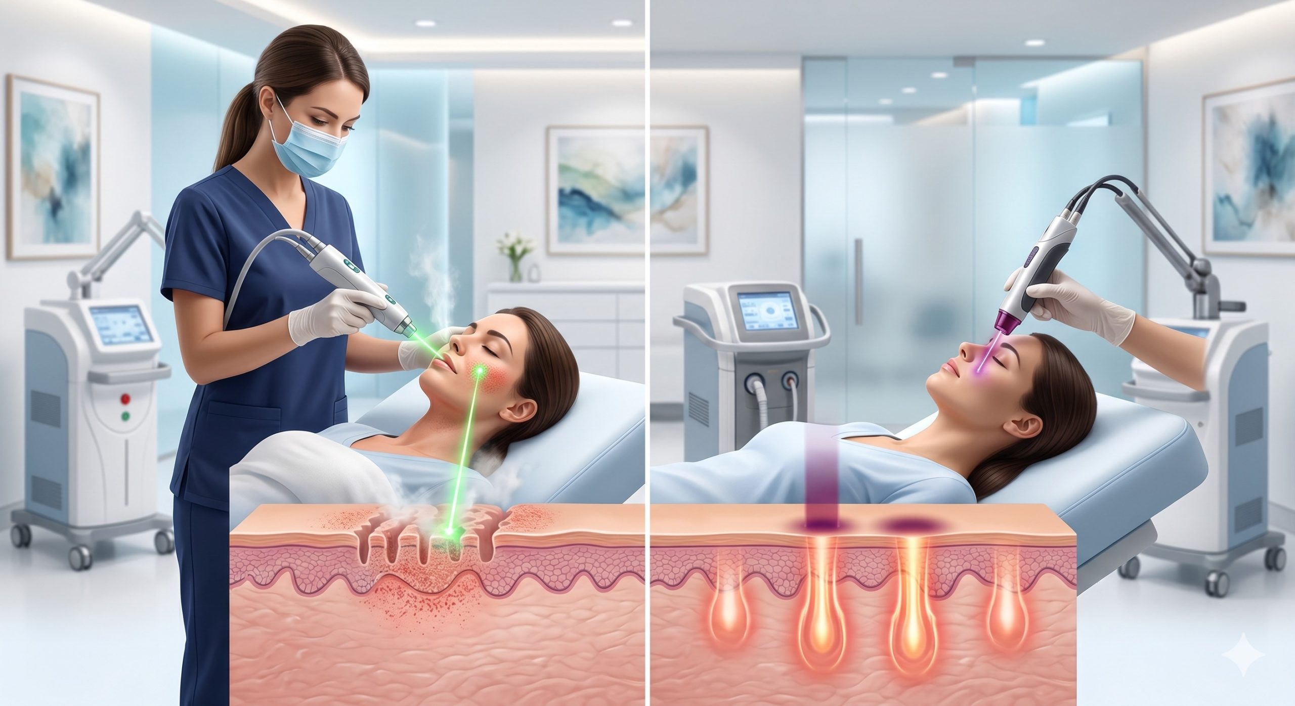 Ablative vs Non-Ablative Lasers: The Ultimate Clinic Guide to Resurfacing & ROI (2026 Clinical Deep Dive) | Cocoon Laser | image 84c45d7e scaled