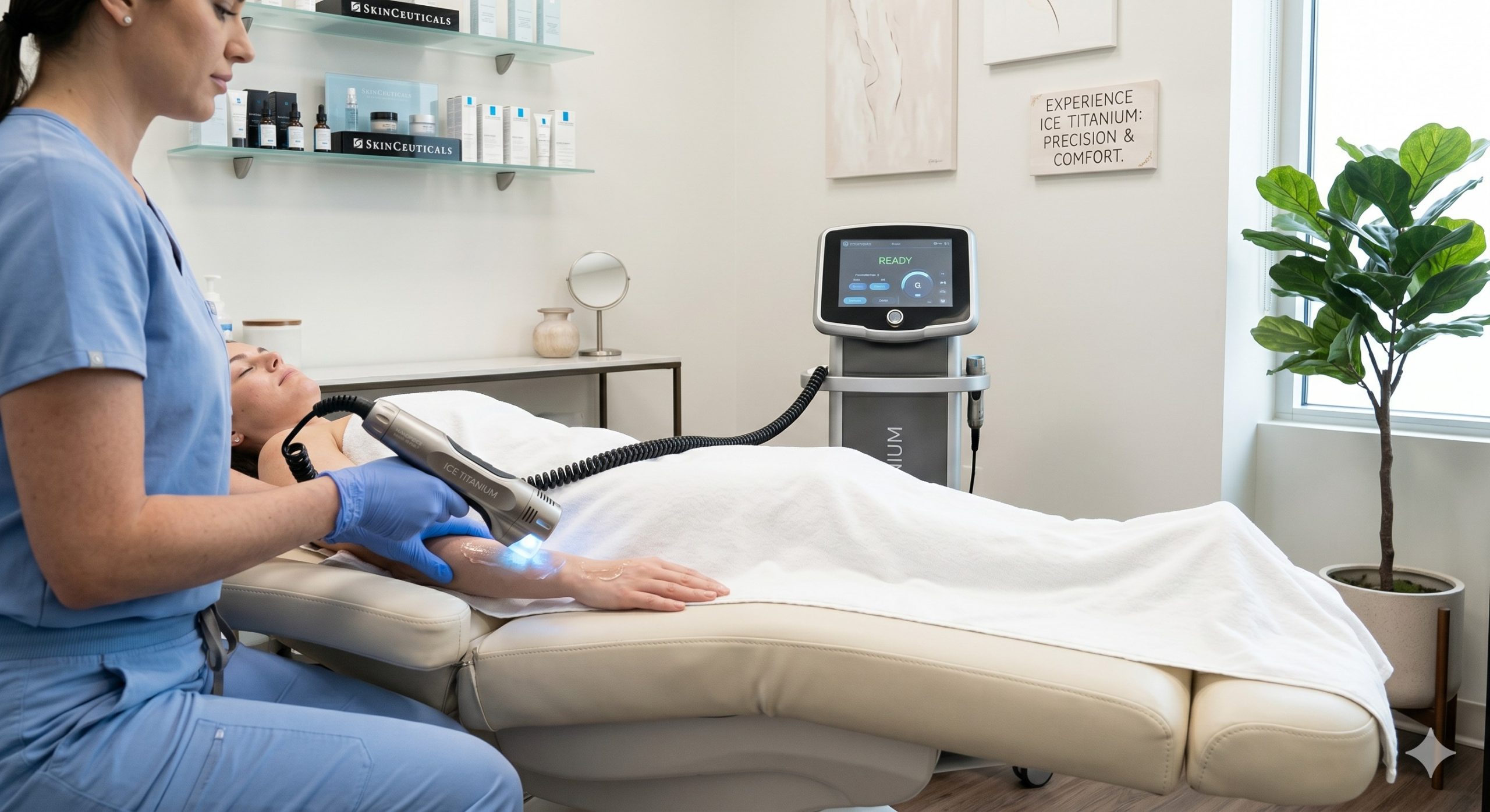 Professional Ice Titanium Laser Hair Removal Console, 3-Wavelength 808nm Diode Laser System, Painless Ice Cooling & Permanent Results scenario 2
