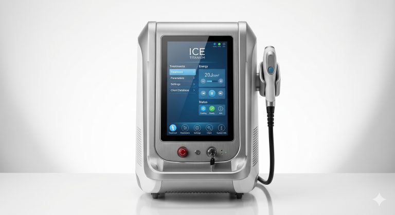Professional Ice Titanium Laser Hair Removal Console, 3-Wavelength 808nm Diode Laser System, Painless Ice Cooling & Permanent Results