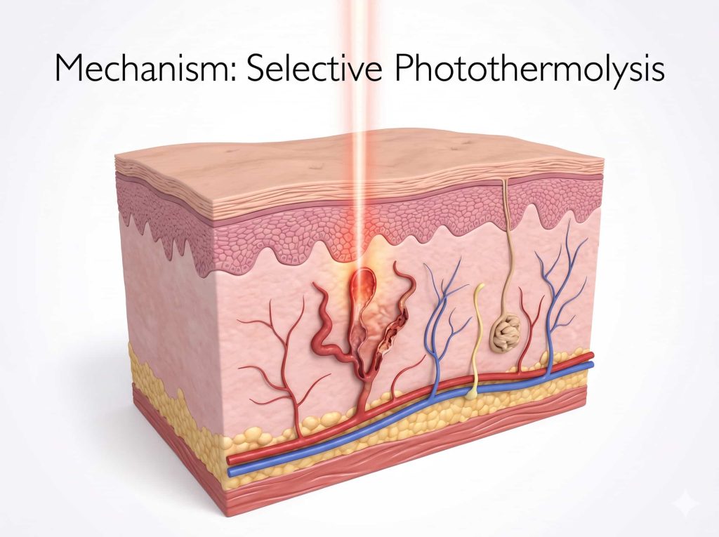 Rosacea and Facial Redness: Finding the Right Vascular Lesion Laser Equipment Supplier | Cocoon Laser | Mechanism of Action
