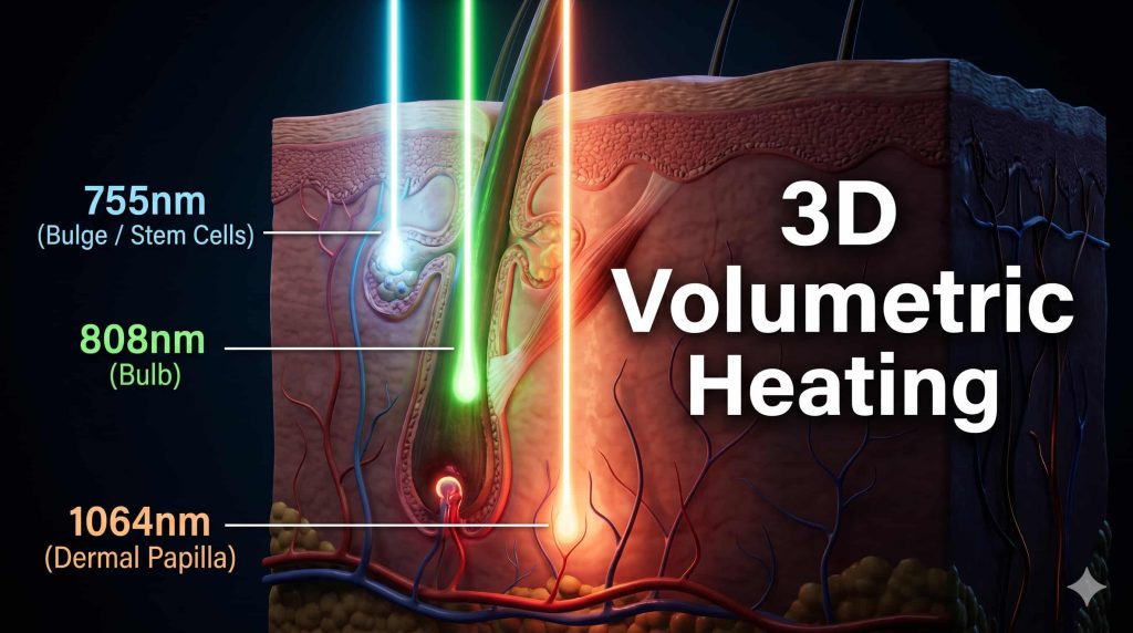 755nm, 808nm, 1064nm Explained by a Triple Wavelength Diode Laser Manufacturer 1 755nm, 808nm, 1064nm Explained by a Triple Wavelength Diode Laser Manufacturer | Cocoon Laser | Targeting the 3 Depths