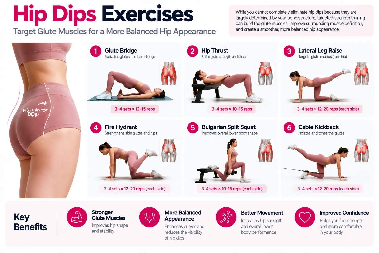 Hip dips exercises targeting glute muscles