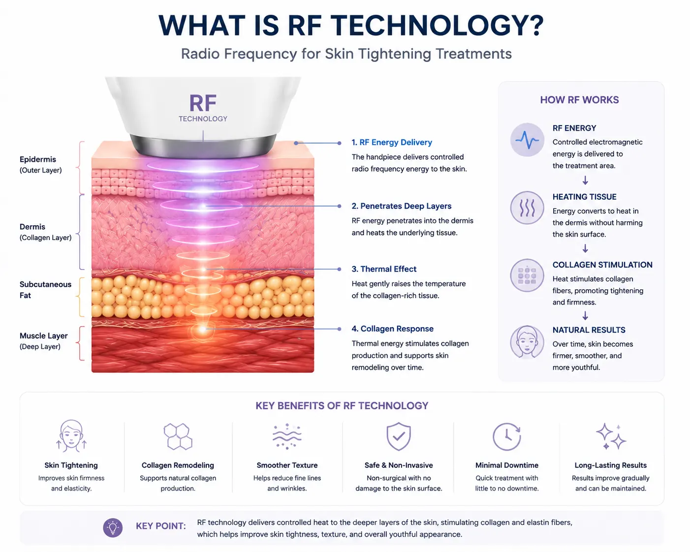 HIFU vs RF: What's The Difference? Complete Technology Comparison 3 Radio frequency RF technology for skin tightening treatments