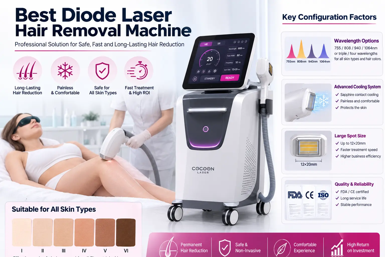 Best Diode Laser Hair Removal Machine for Clinics (2026) | Cocoon Laser | best diode laser hair removal machine