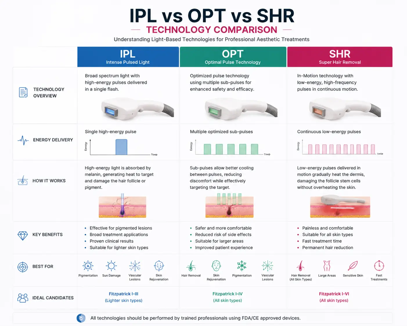 Comparison of IPL OPT and SHR aesthetic technologies