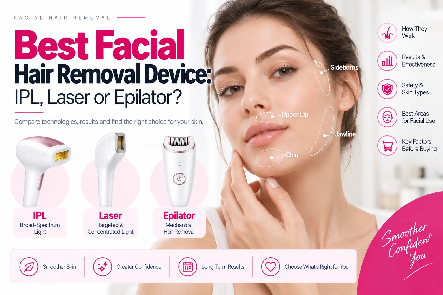 Best Facial Hair Removal Device: IPL, Laser or Epilator? | Cocoon Laser | best facial hair removal device