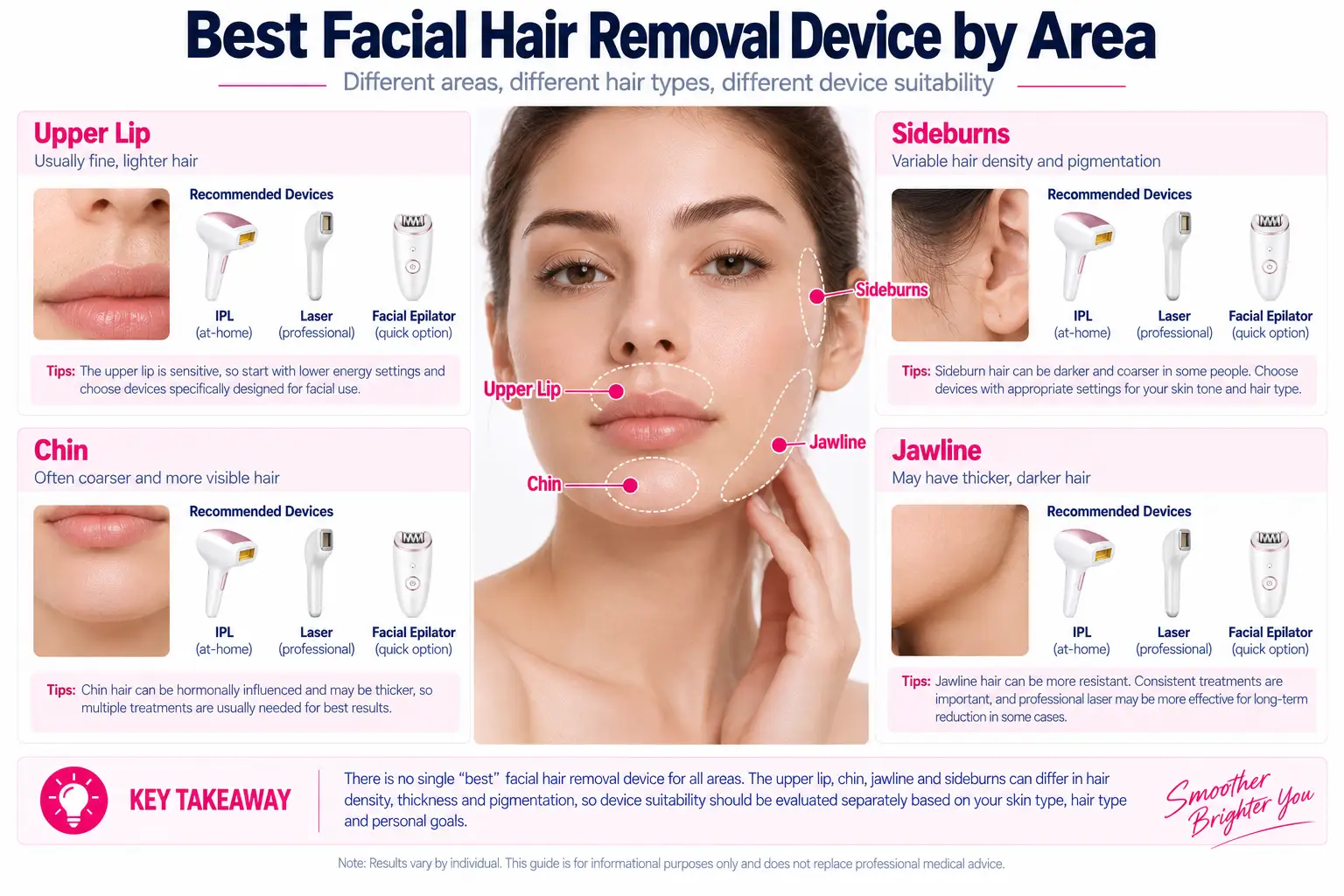 Best facial hair removal device for upper lip chin jawline and sideburns
