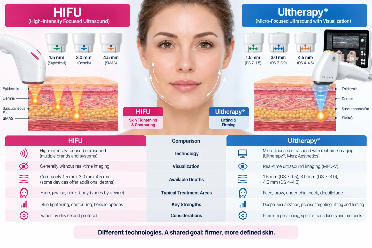 HIFU vs Ultherapy: Differences, Results, Cost & Which Is Better? | Cocoon Laser | hifu vs ultherapy face jawline