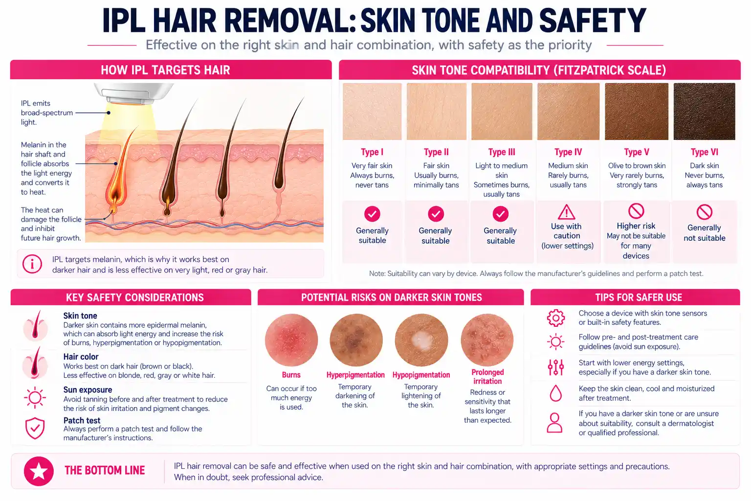 IPL hair removal skin tone and melanin safety considerations