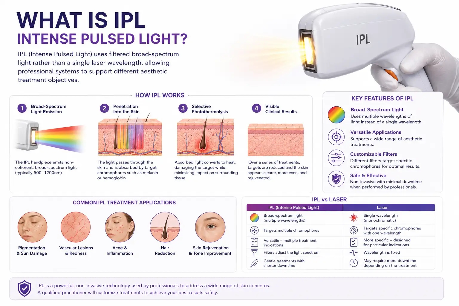 What is IPL intense pulsed light technology and how it works