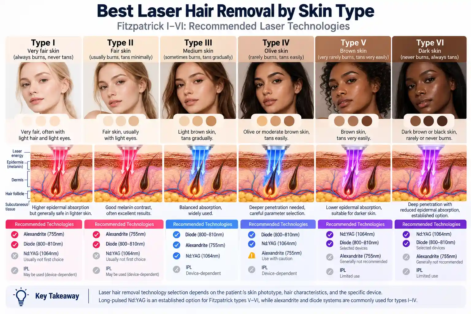 Best Laser Hair Removal Technology: Diode vs Nd:YAG vs IPL | Cocoon Laser | best laser hair removal by skin type