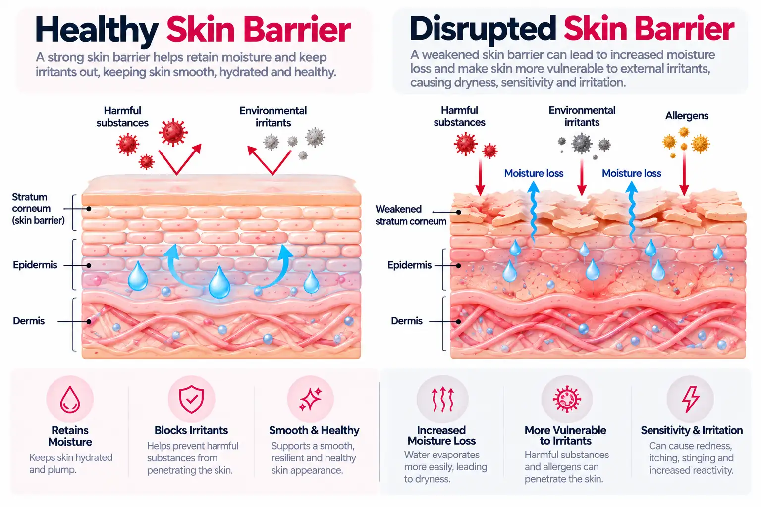 Why Is My Skin Suddenly Sensitive? | Cocoon Laser | healthy vs disrupted skin barrier